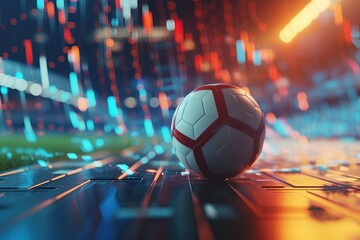Online bet and analytics and statistics for soccer game. Generative AI - 733059042