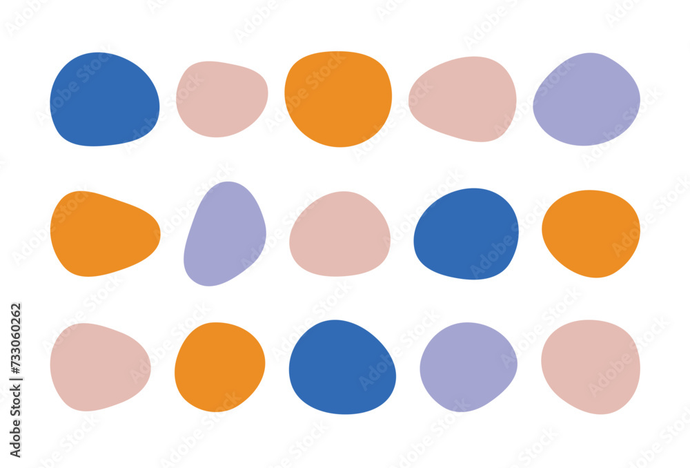 Poster collection of trendy liquid colorful speech blotch spot irregular vector form isolated on transparen