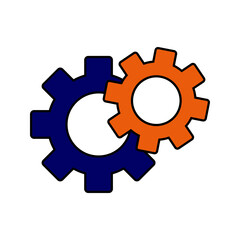 wheels and gears, mechanical gears icon vector