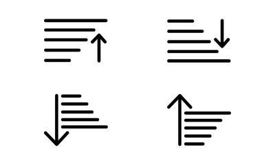Flat asecending and decending icon symbol