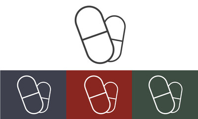 Flat medical pharmacy pills icon