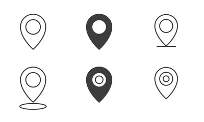 Flat and modern GPS location symbols