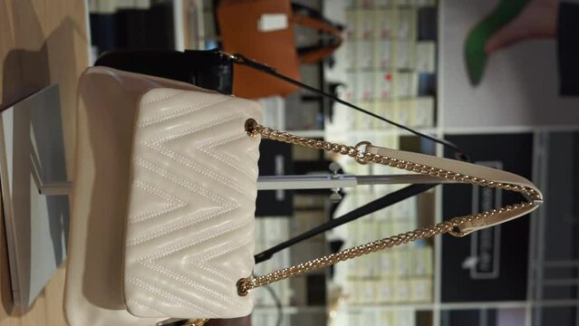 womens bag in the store vertical video