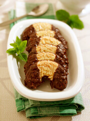 Almond and chocolate cookies.