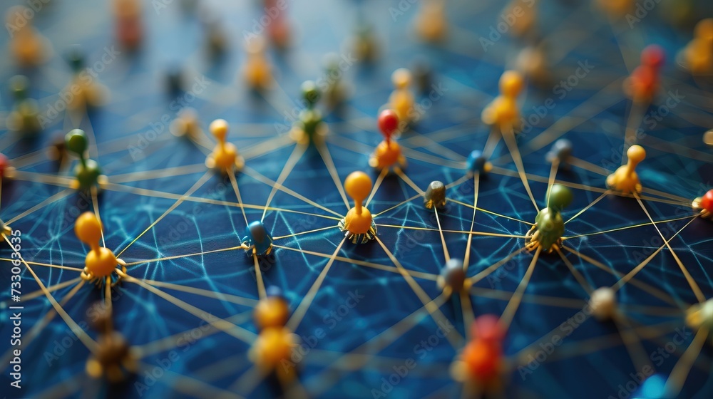Poster concept of internet social network communication. generative ai
