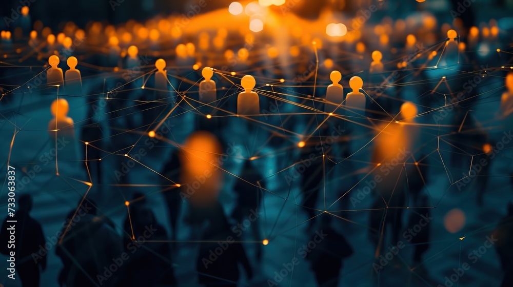 Poster concept of internet social network communication. generative ai