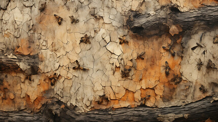 Tree bark texture with hidden insects