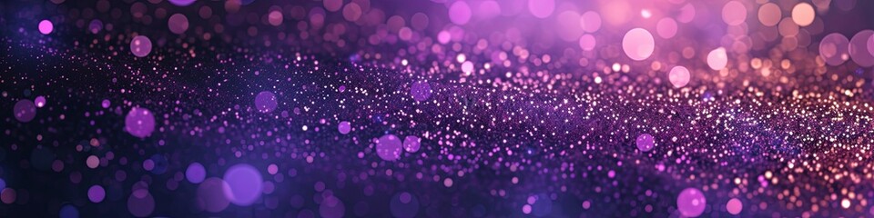Purple dust particles illustration abstract glitter, texture bokeh, glow flare effect purple particles.