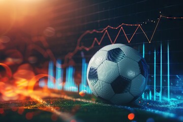 Online bet and analytics and statistics for soccer game. Generative AI - obrazy, fototapety, plakaty