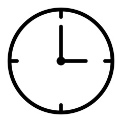 This is the Clock icon from the Tools and Construction icon collection with an Outline style