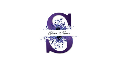 s letter floral logo design, s letter flower logo design, purple floral s letter logo,