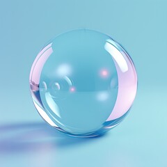 Big transparent crystal round bubble. Generative AI - 733066299
