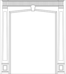 vector design illustration, sketch of a vintage classic gate design drawing