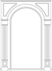 vector design illustration, sketch of a vintage classic gate design drawing