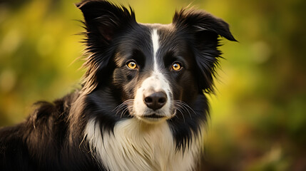 Border collie with a focused gaze