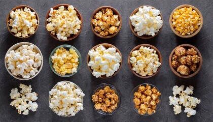 Obraz na płótnie Canvas a collection of popcorn isolated on a transparent background