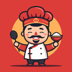 Cheerful Cartoon Chef Vector Illustration | Fun Culinary Art Decor