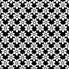 black and white floral seamless background