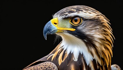 image of a bird of prey on a black background