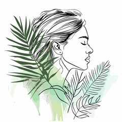 woman line art illustration.