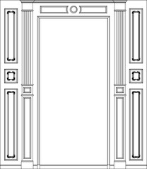 vector design illustration, sketch drawing of a large classic vintage Roman Greek residential gate design