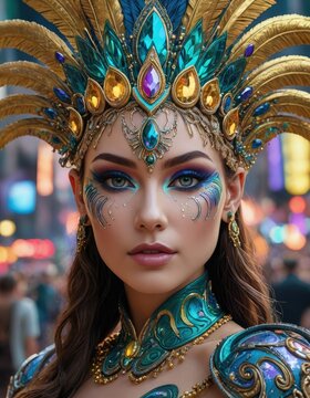 Moonlit Masquerade: Unveiling Ethereal Beauty in Carnaval