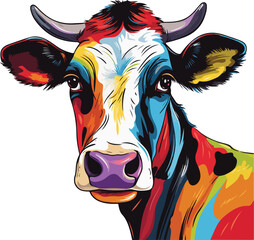Fototapeta na wymiar cow vector illustration isolated on transparent background. 