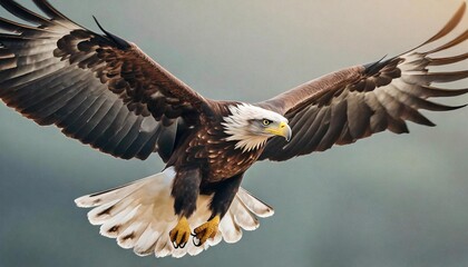 eagle in flight hd 8k wallpaper stock photographic image - obrazy, fototapety, plakaty