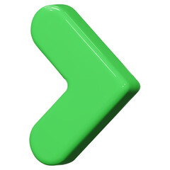 A green png arrows. Shiny 3d glass Arrows icon. Arrows Cartoon minimal style collection. 3d png illustration.