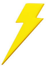 Lightning bolt. Thunderbolt, lightning strike. 3D png illustration.