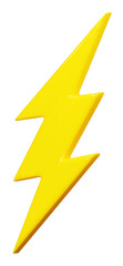 Lightning bolt. Thunderbolt, lightning strike. 3D png illustration.