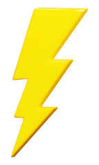 Lightning bolt. Thunderbolt, lightning strike. 3D png illustration.