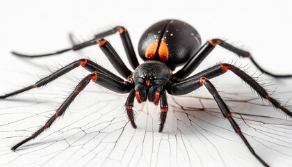 female black widow spider isolated on white