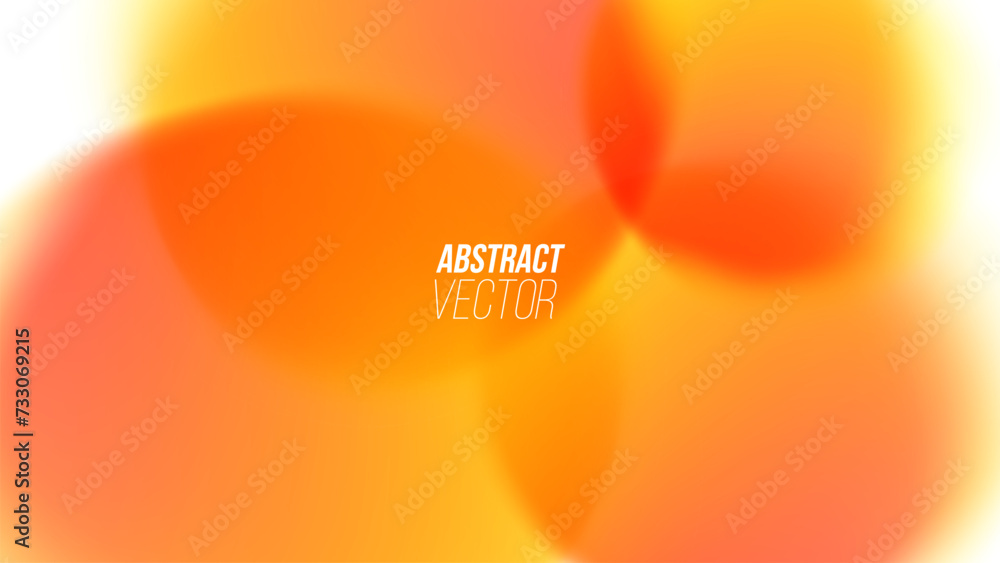 Poster blurred orange bubbles. abstract background with vibrant color gradient round shapes. vector illustr
