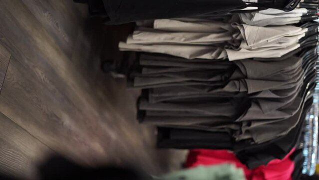 clothes in store vertical video