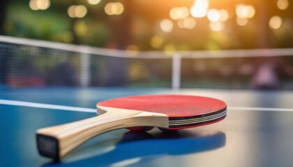 closeup table tennis with blur background sport - obrazy, fototapety, plakaty