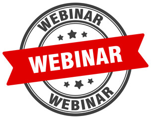 webinar stamp. webinar label on transparent background. round sign