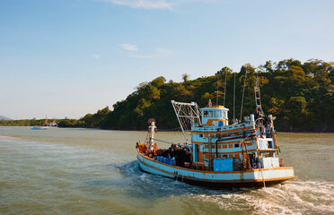 Fototapeta premium Fishing ship in Andaman sea Thailand.