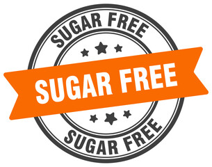 sugar free stamp. sugar free label on transparent background. round sign