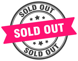 sold out stamp. sold out label on transparent background. round sign