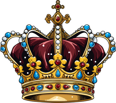 crown vector illustration isolated on transparent background. 
