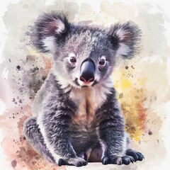 koala bear cub in a tree