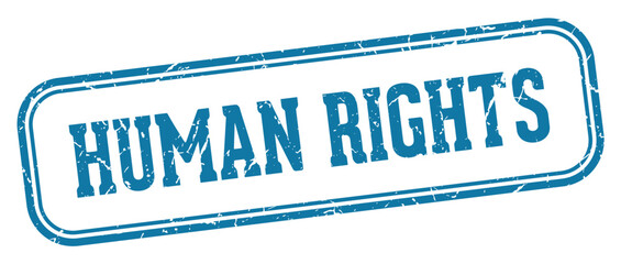 human rights stamp. human rights rectangular stamp on white background