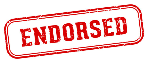 endorsed stamp. endorsed rectangular stamp on white background