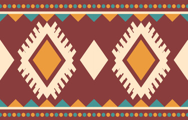 Ethnic abstract ikat art. Aztec ornament print. geometric ethnic pattern seamless  color oriental.  Design for background ,curtain, carpet, wallpaper, clothing, wrapping, Batik, vector illustration.