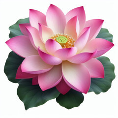 Pink Lotus isolated on white background
