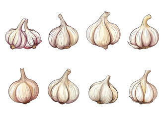 garlic vector illustration isolated on white background. 
