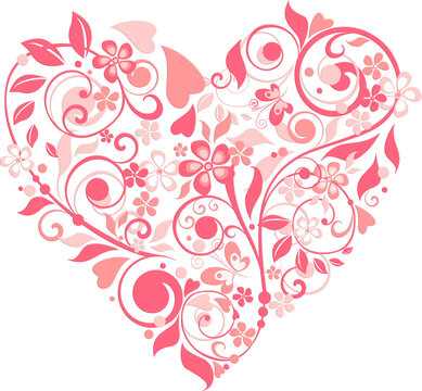 Illustration image of lovers, romantic hearts, Valentine's Day