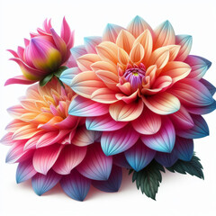 Fototapeta premium Pink Dahlia Flower isolated on white background