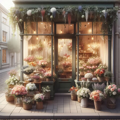 Fototapeta na wymiar Romantic flower shop